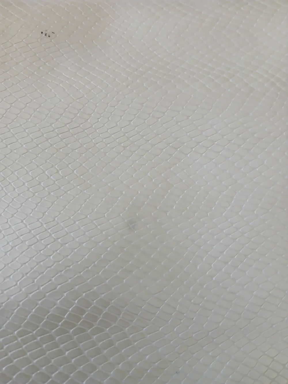Lancome Cream Faux Snakeskin Cosmetic Pouch with Pink Zip